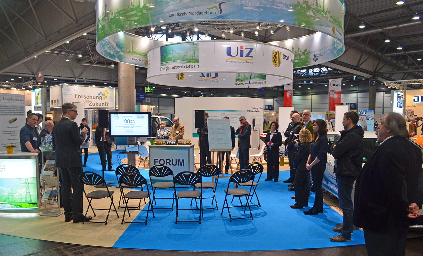 Standeröffnung Gemeinschaftsstand der Wirtschaftförderung Leipzig und Partnerämtern sowie 22 Mitgliedsunternehmen des Netzwerk Energie und Umwelt (NEU e. V.) enertec / Terratec 2015