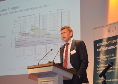 Dr. Norbert Menke Geschäftsführer der LVV Leipziger Versorgungs- und Verkehrsgesellschaft mbH im Vortrag über Regionale Energiestrategien für die Energiewende