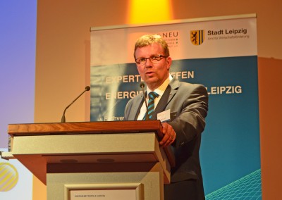 Kai-Uwe Blechschmidt, Regionalmanager der Stadtwerke Leipzig GmbH im Vortrag über das projekt 10.000 Smart Meter für Leipzig