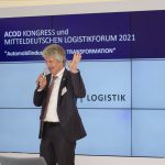 Klaus-Dieter Bugiel, Geschäftsstellenleiter des Netzwerk Logistik Mitteldeutschland moderiert das 16. Mitteldeutsche Logistikforum